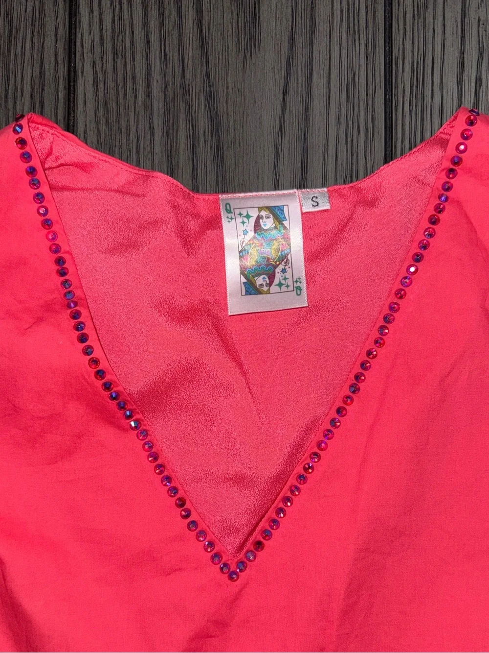 Queen of Sparkle Pink Firework Back Dress Size S Maximalist Festive Party Sequin - Picture 8 of 12